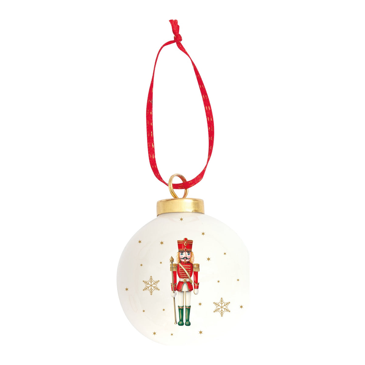 EASY LIFE Pallina di Natale Schiaccianoci in Ceramica e Dolomite 7cm