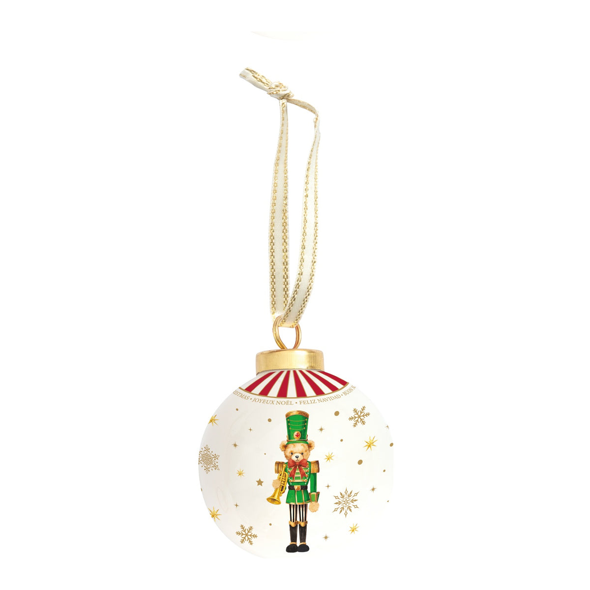 EASY LIFE Pallina di Natale Schiaccianoci Verde in Ceramica e Dolomite 7cm