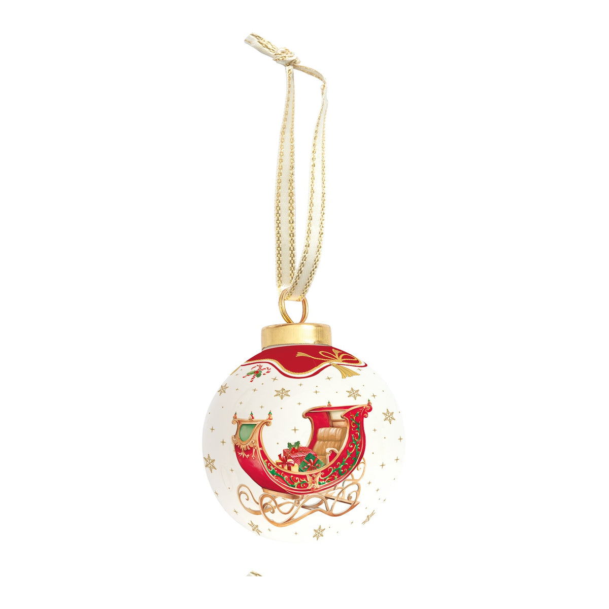 EASY LIFE Pallina di Natale Christmas Tale Slitta in Ceramica e Dolomite 7cm