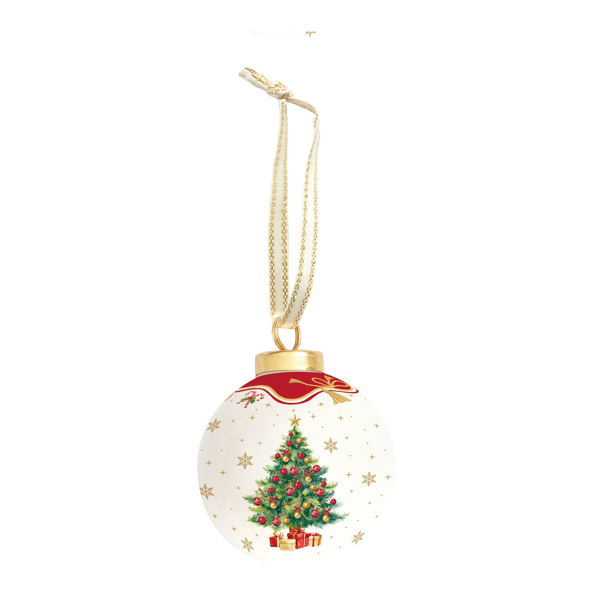 EASY LIFE Pallina di Natale Christmas Tale Albero Decorato in Ceramica e Dolomite 7cm