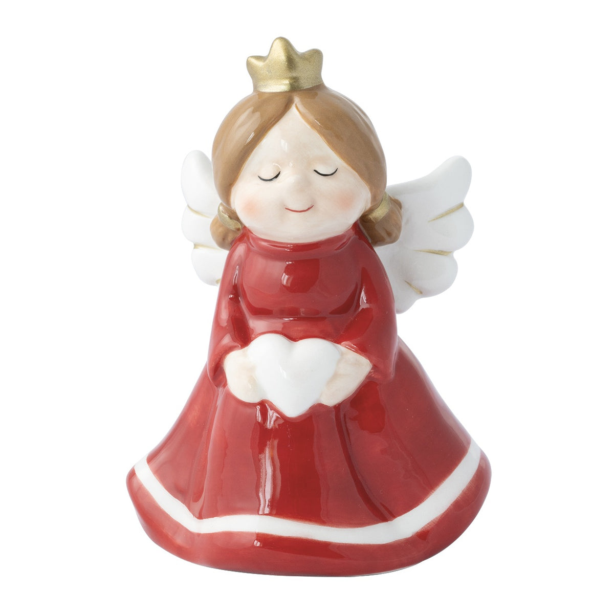 EASY LIFE Angioletto Natalizio Angels Abito Rosso in Ceramica e Dolomite 10,9 cm