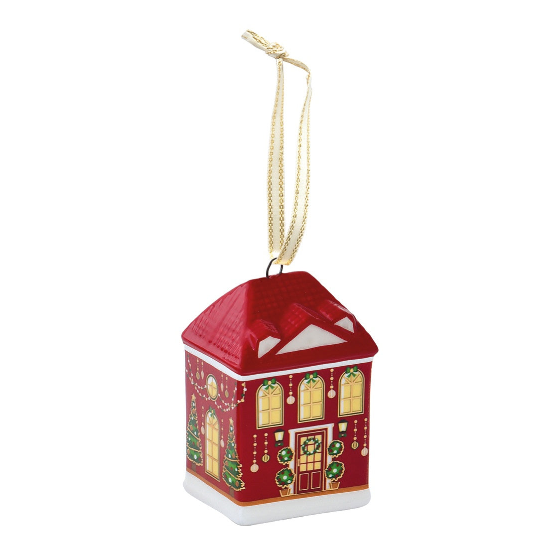 EASY LIFE Casetta Natalizia Festive Avenue Villetta Rossa in Ceramica e Dolomite 3,5x3,5cm