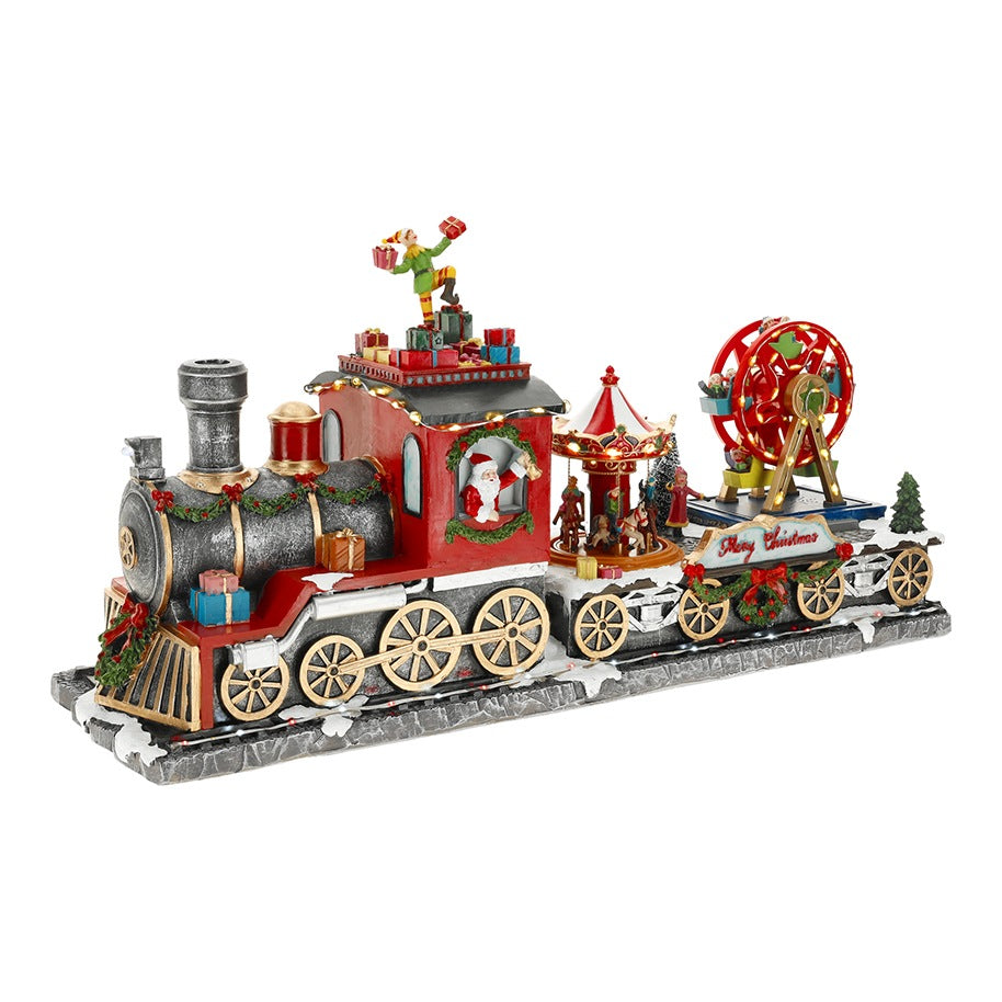 TIMSTOR Trenino Natalizio Animato con Luci LED e Musica 52 cm