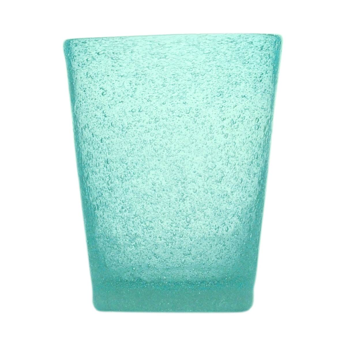 MEMENTO Bicchieri Acqua Monocolore Turchese Set 6 Pezzi 250ml Pasta di Vetro