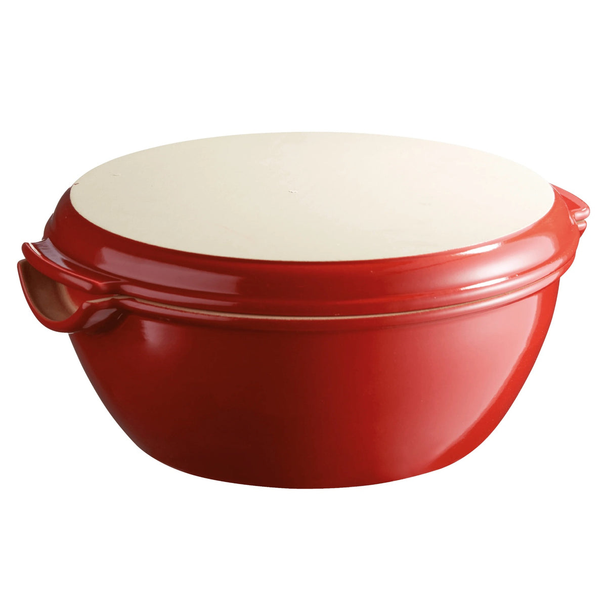 EMILE HENRY Cuoci Pane Rotondo in Ceramica Rosso 32,3x29,5 cm