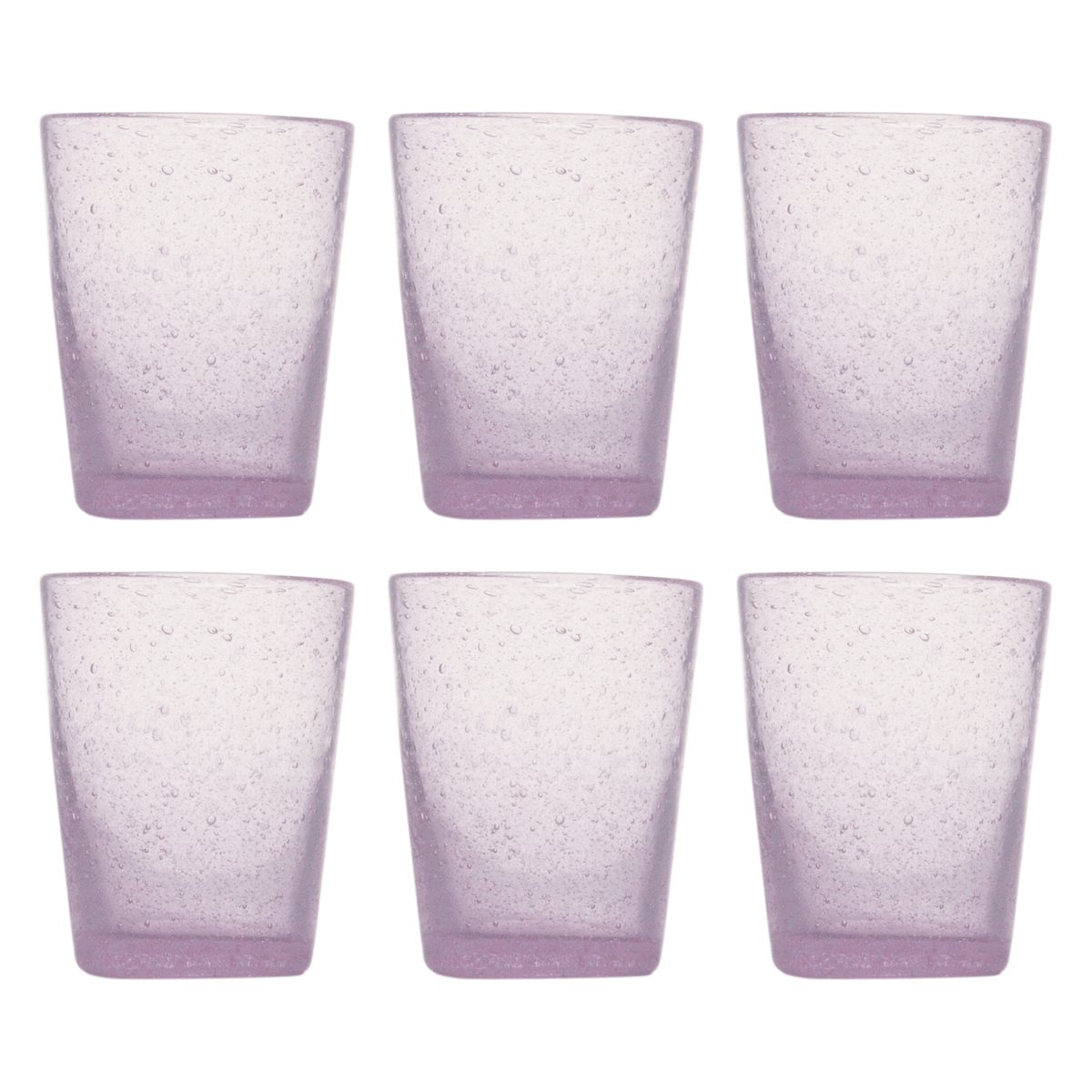 MEMENTO Bicchieri Acqua Monocolore Mauve Malva Set 6 Pezzi 300ml Pasta di Vetro