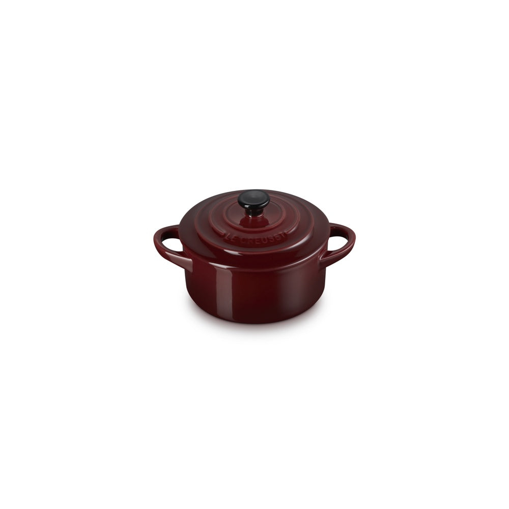 LE CREUSET Mini Cocotte Rotonda in Gres Vetrificato Garnet 10 cm 0,25 L