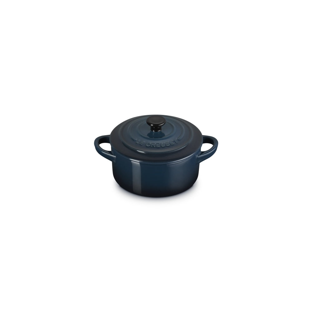 LE CREUSET Mini Cocotte Rotonda in Gres Vetrificato Nuit 10 cm 0,25 L