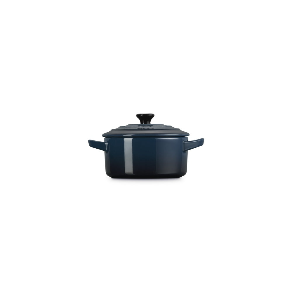 LE CREUSET Mini Cocotte Rotonda in Gres Vetrificato Nuit 10 cm 0,25 L