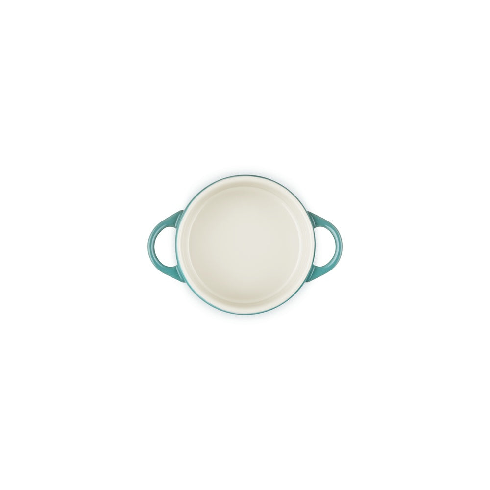 LE CREUSET Mini Cocotte Rotonda in Gres Vetrificato Blu Riviera 10 cm 0,25 L