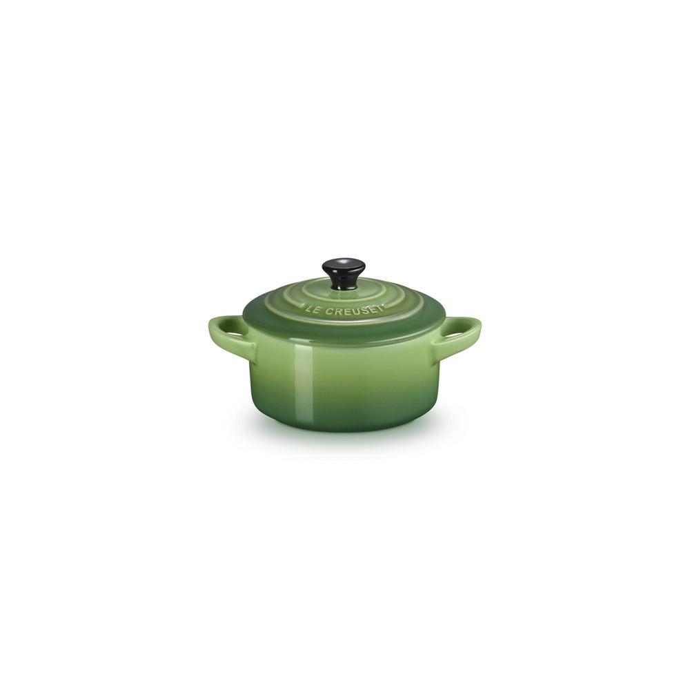 LE CREUSET Mini Cocotte Rotonda in Gres Vetrificato Verde Bamboo 10 cm 0,25 L