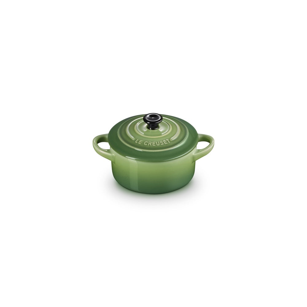 LE CREUSET Mini Cocotte Rotonda in Gres Vetrificato Verde Bamboo 10 cm 0,25 L