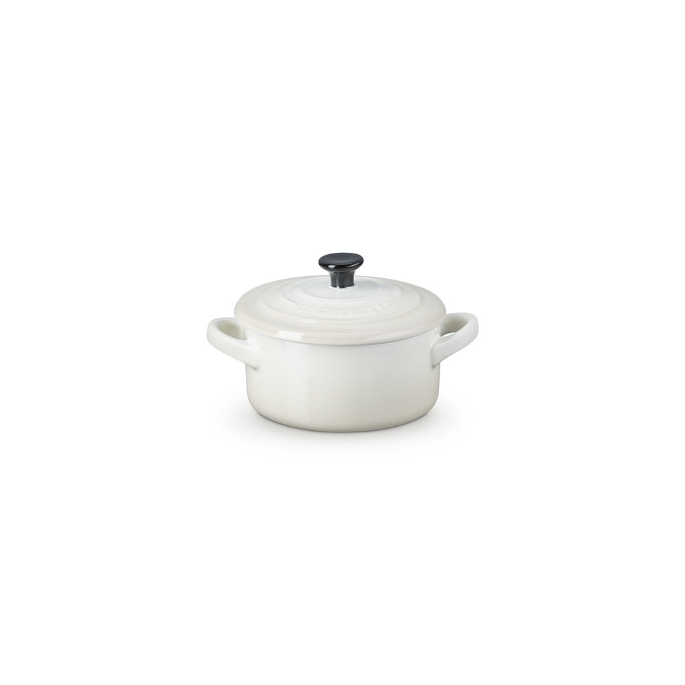 LE CREUSET Mini Cocotte Rotonda in Gres Vetrificato Meringa 10 cm 0,25 L
