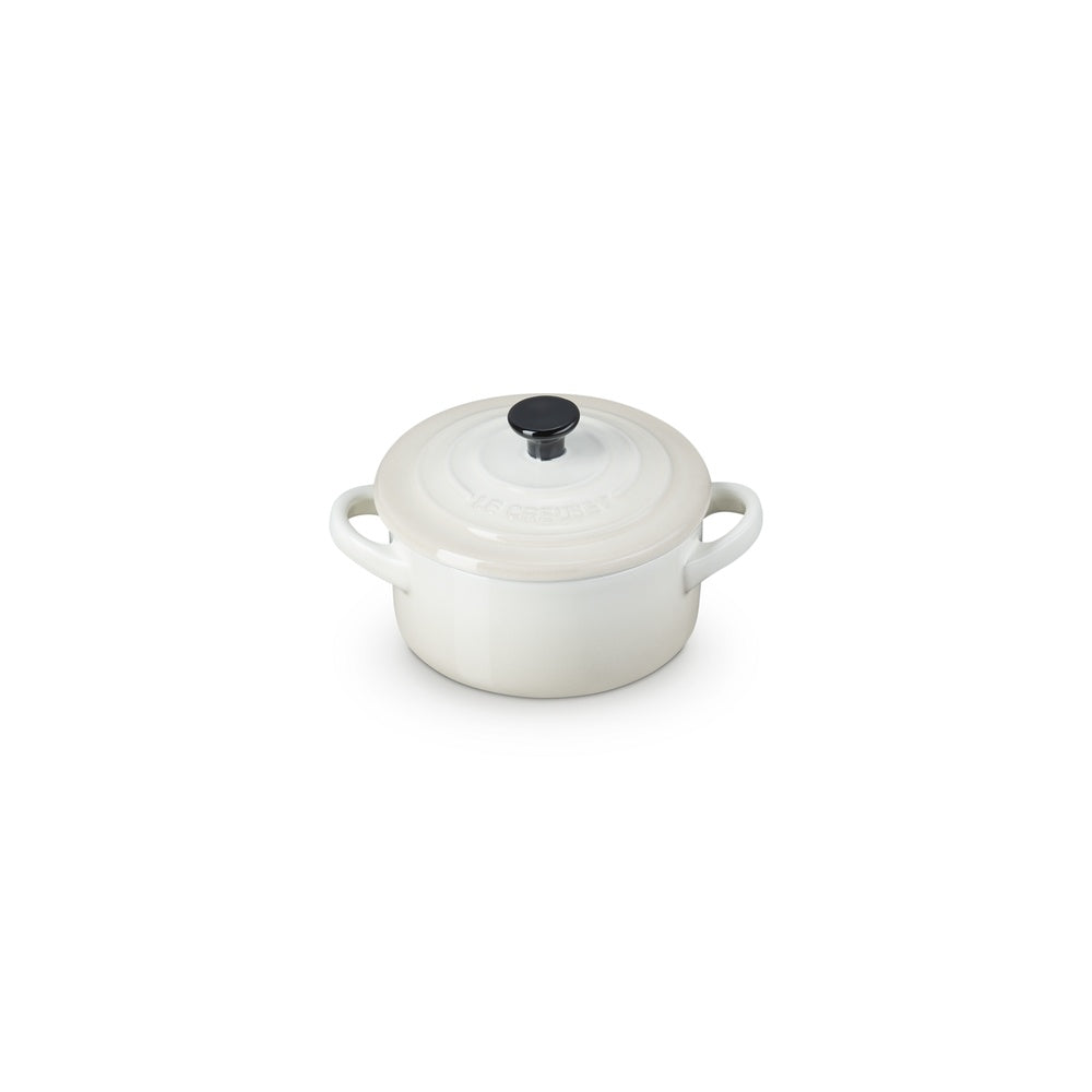 LE CREUSET Mini Cocotte Rotonda in Gres Vetrificato Meringa 10 cm 0,25 L