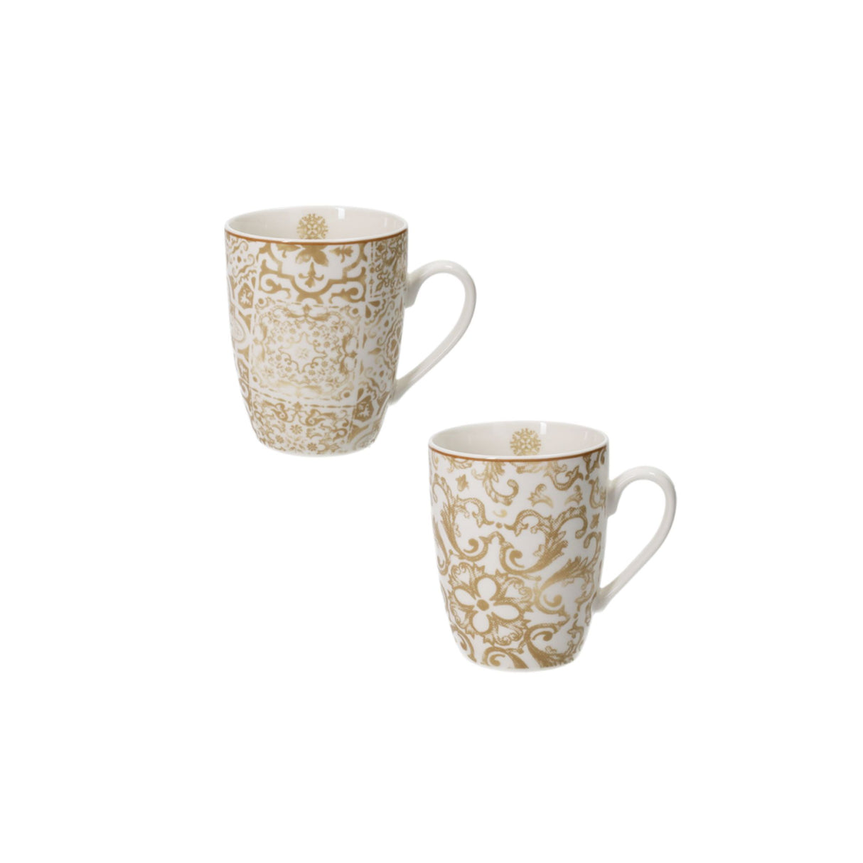 BRANDANI - Set 2 Pezzi Mug Tazza Excalibur cm 11 Tavola Natalizia Porcellana 51044
