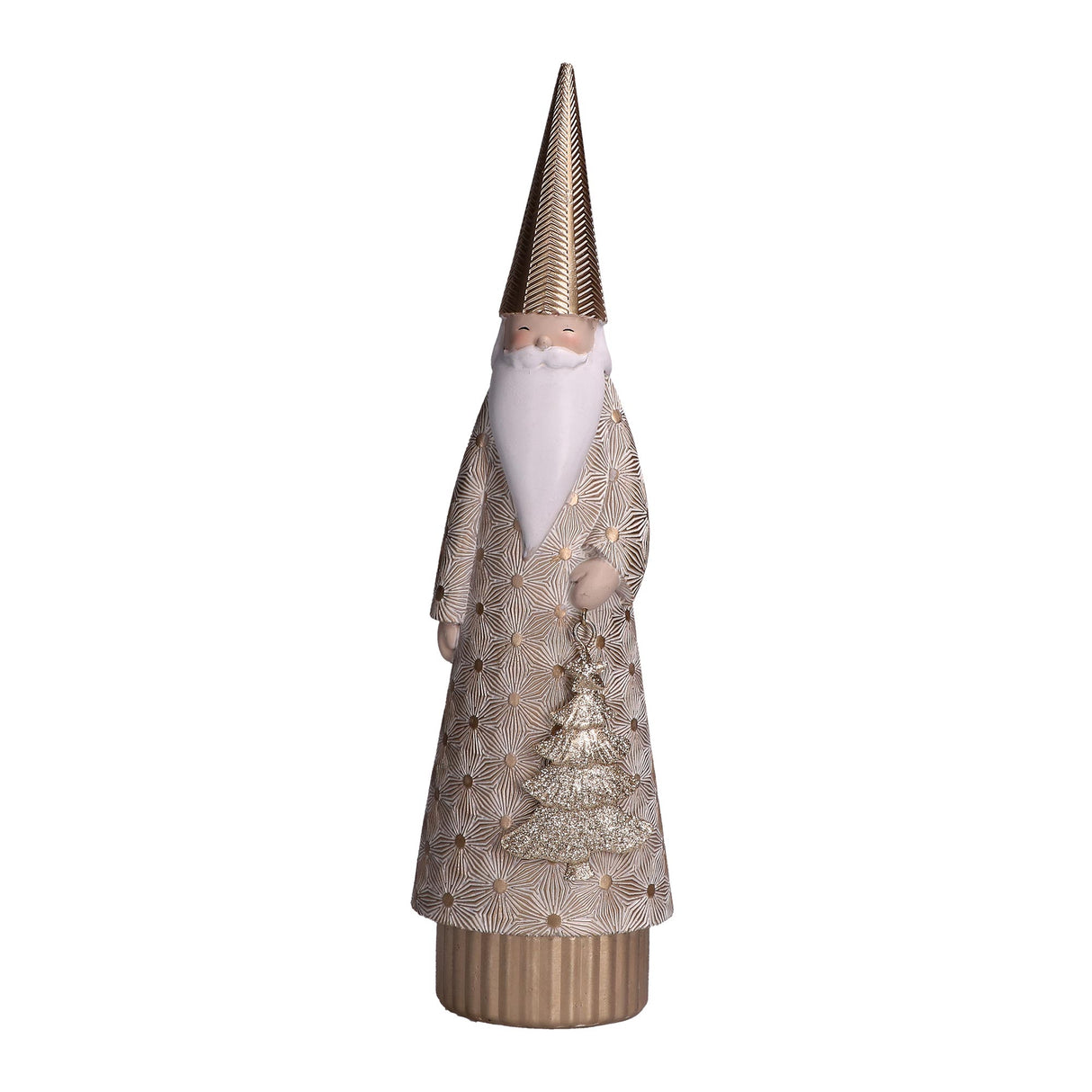 Statuina Babbo Natale Rituali Domestici in resina bianco e oro 31,5 cm