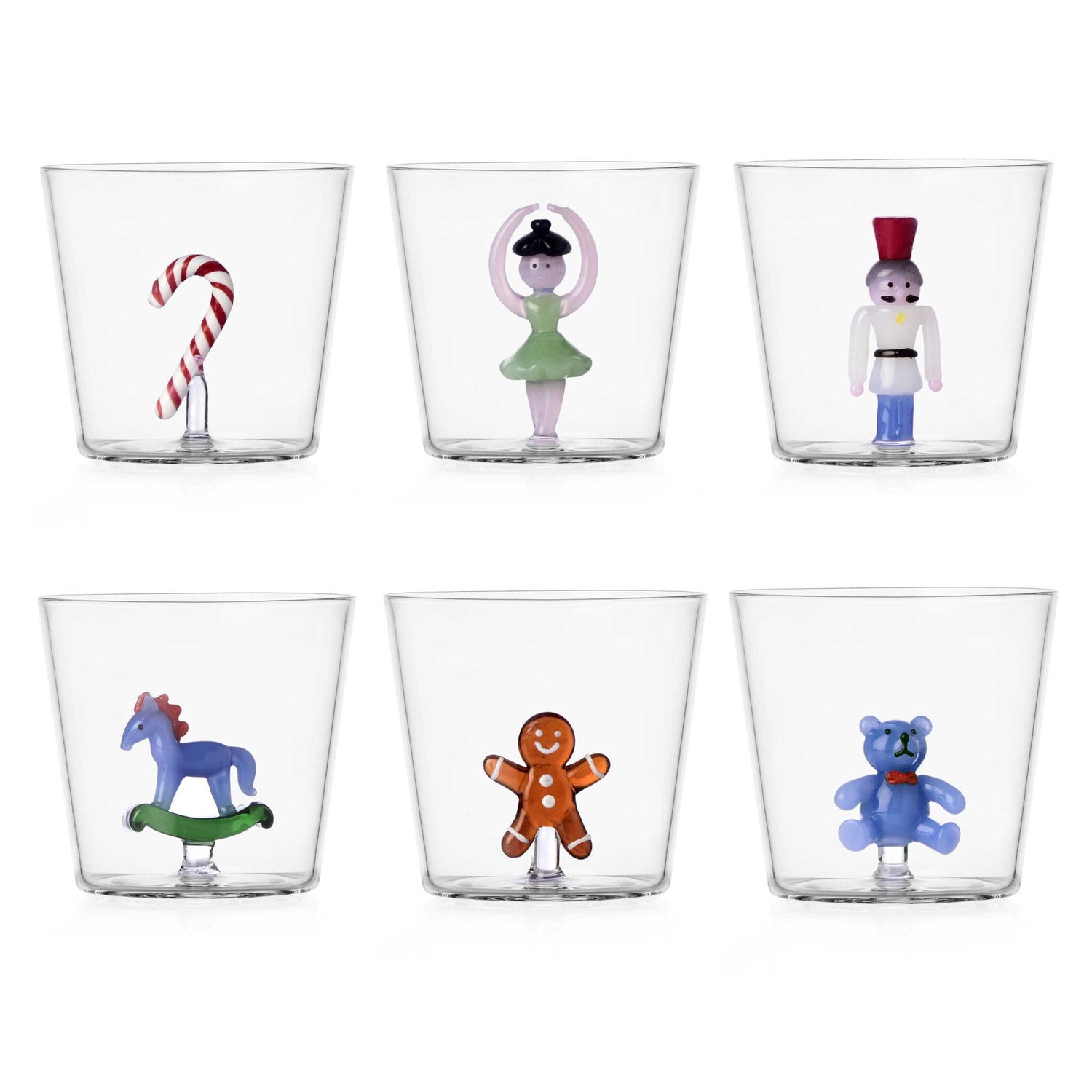 ICHENDORF Schiaccianoci Set 6 Pezzi Bicchieri Tumbler 350ml Vetro Borosilicato