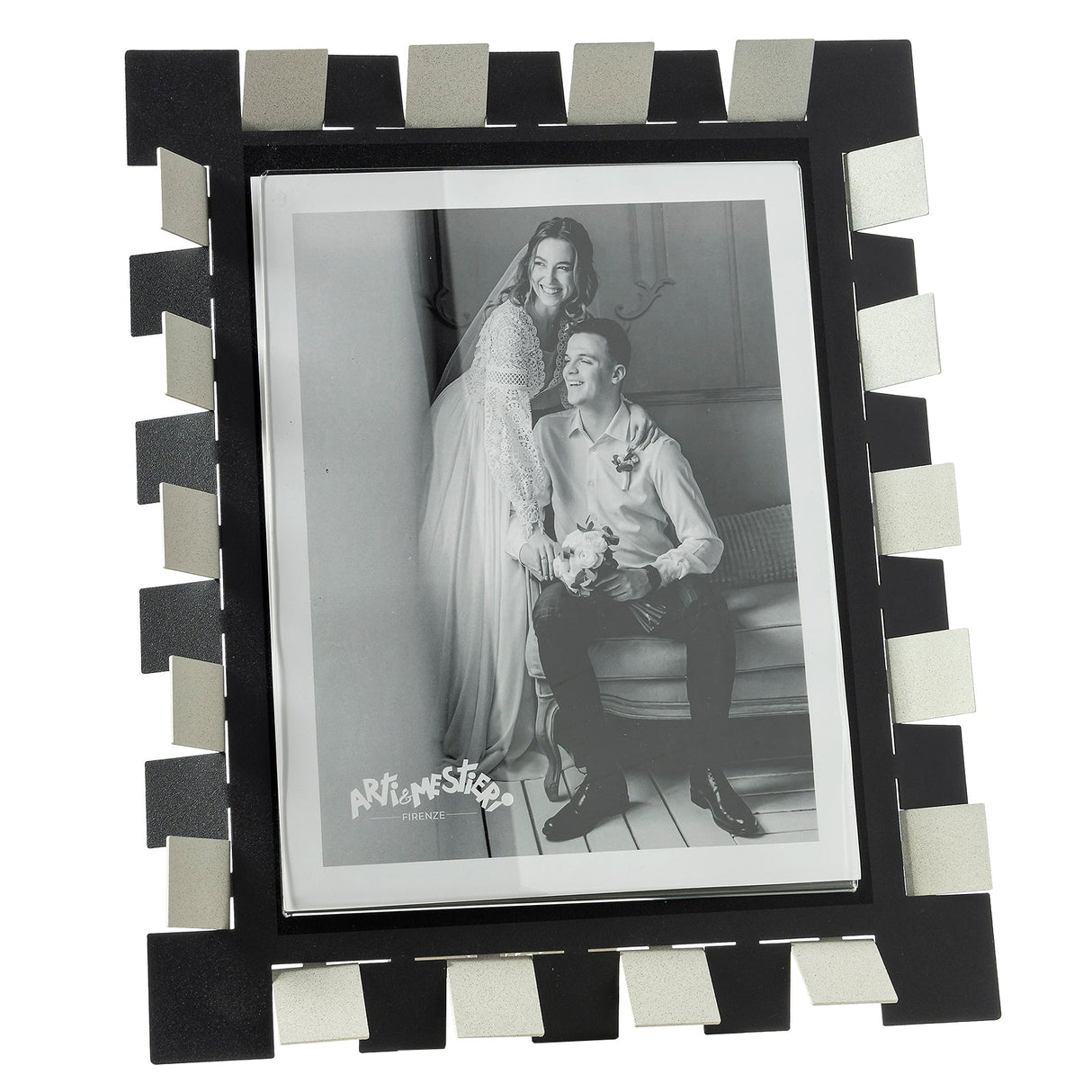 ARTI & MESTIERI Portafoto Vertigo Maxi Avorio Nero 34,5x29,4cm