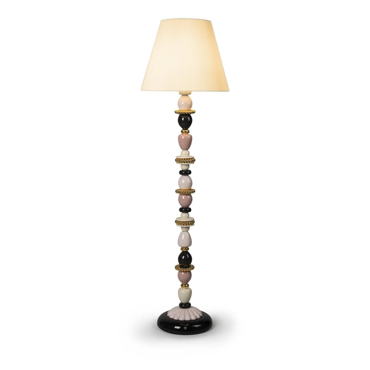 LLADRO' Lampada da Terra Firefly Rosa e Oro 162x45cm Porcellana