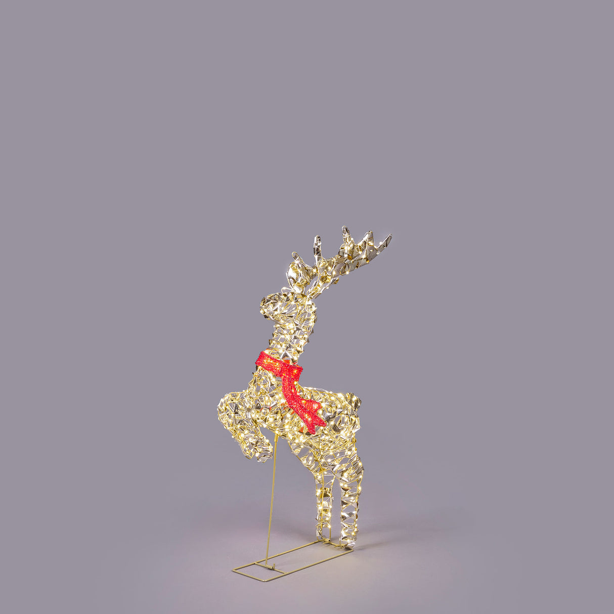 EDG Enzo De Gasperi Decorazione Natalizia Luminosa Renna Con Fiocco 400 Microled 72x37cm Oro