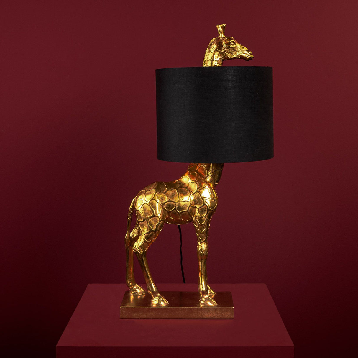 WERNS Lampada da Tavolo Giraffa Lucie Oro Nero 35x70cm