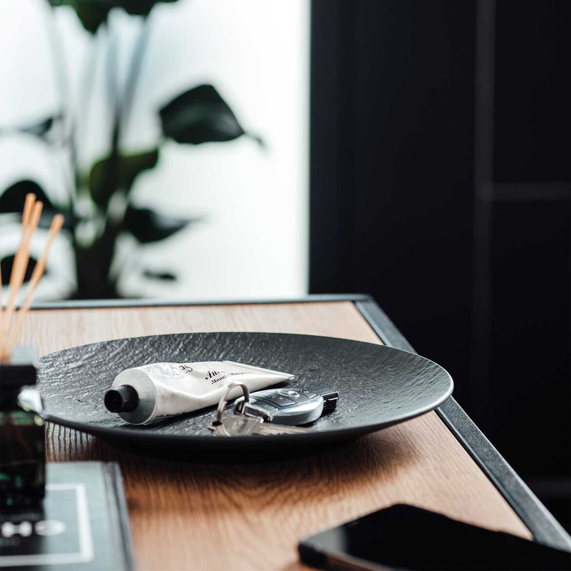 VILLEROY & BOCH Manufacture Rock Nero Set 6 Pezzi Piatto Coupe da Portata 25cm Porcellana