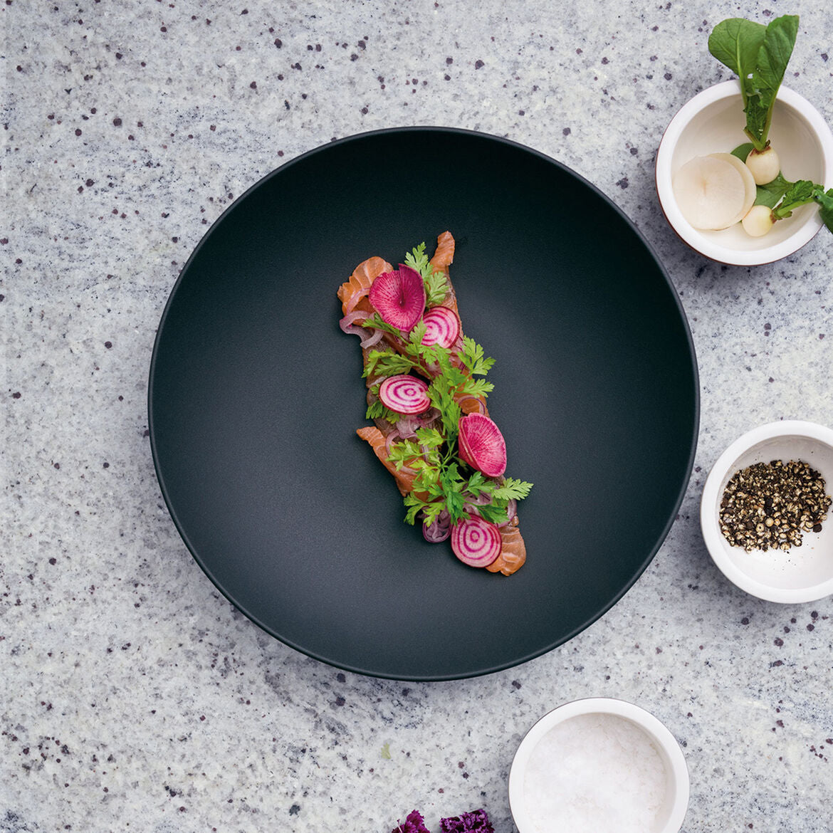 VILLEROY & BOCH Manufacture Rock 6 Pezzi Piatto Fondo Ciotola 23,5cm Nero