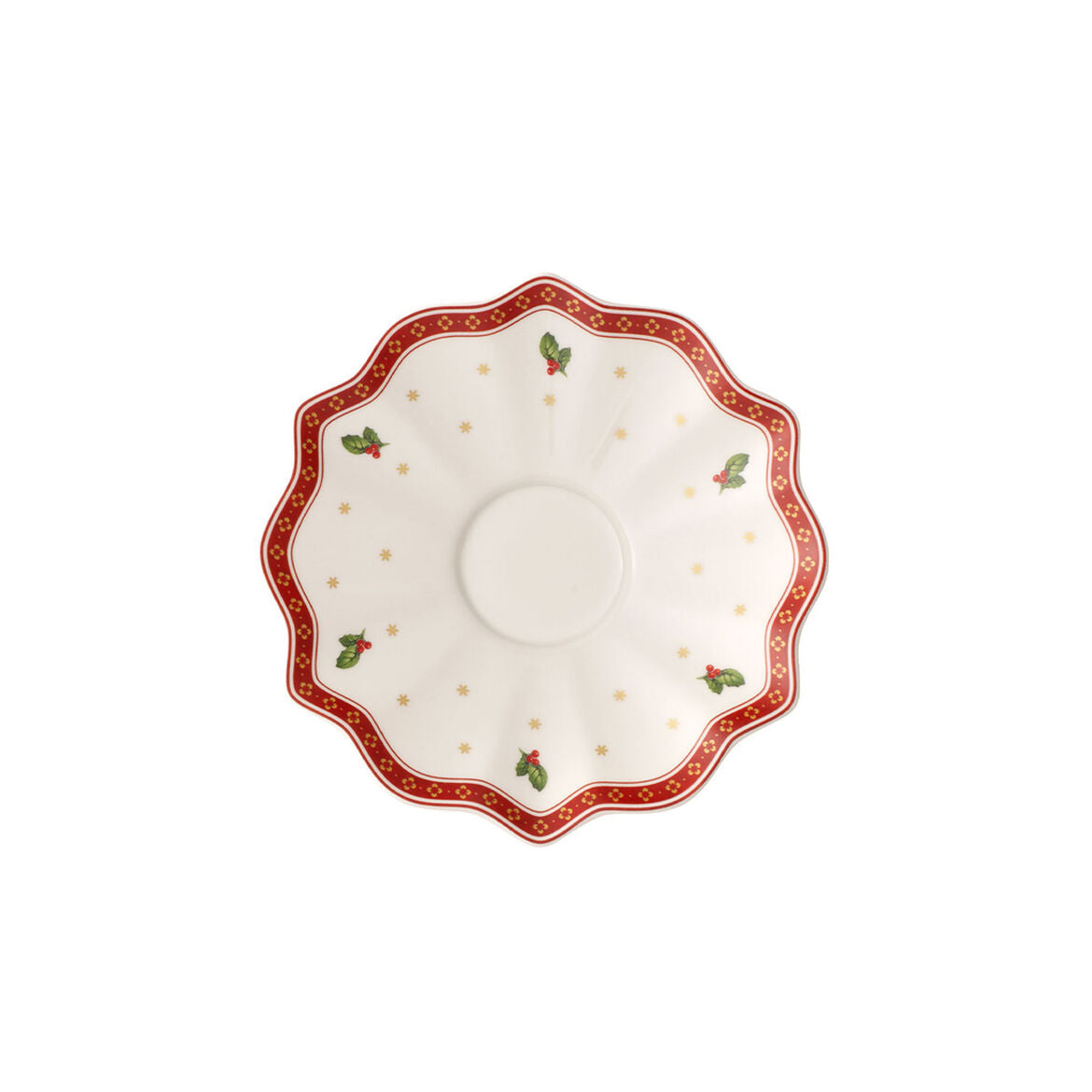 VILLEROY & BOCH Toy's Delight White Tea Cup Saucer 16.5cm Set 6 Pieces Christmas