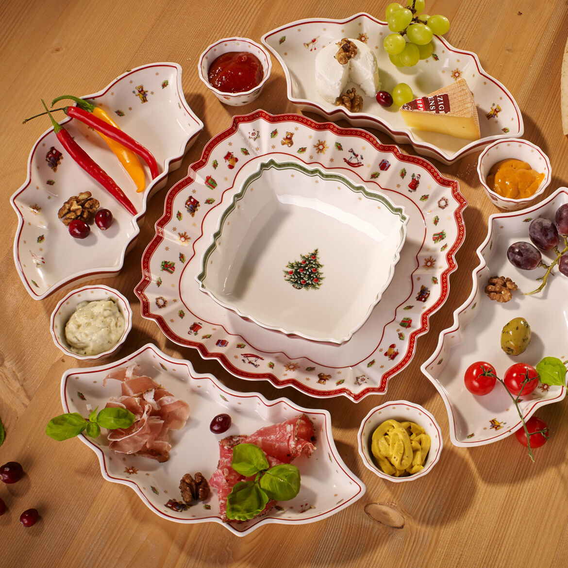 VILLEROY & BOCH Toy's Delight Piatto Quadrato da Portata 26cm Tavola Natale