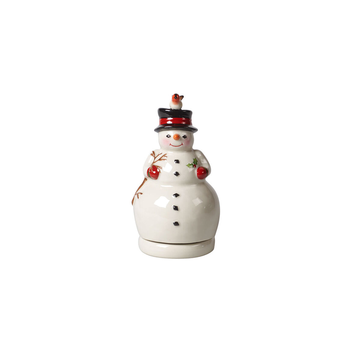 VILLEROY & BOCH Nostalgic Melody pupazzo di Neve Rotante 17cm Decorazione Natale