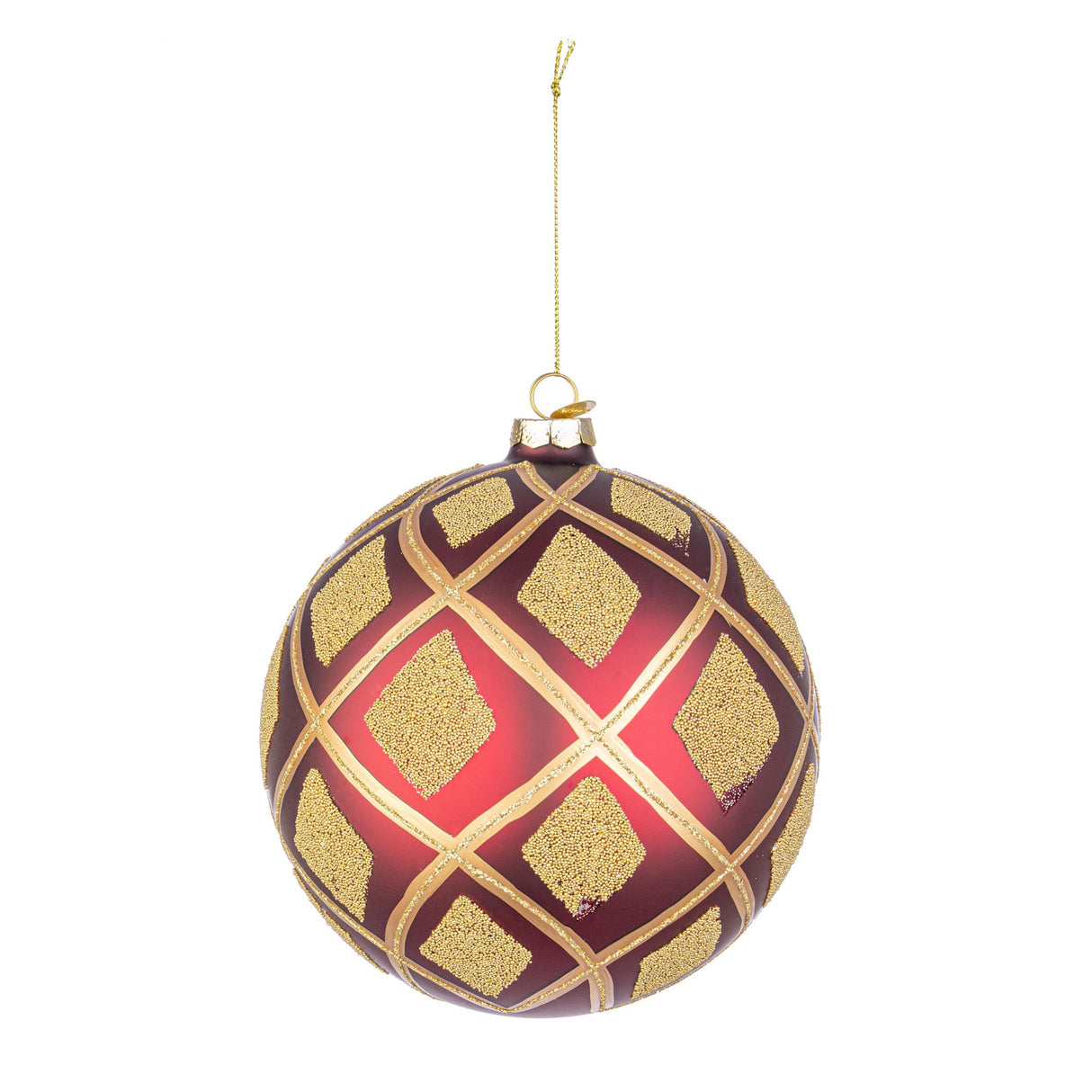 BIZZOTTO Sfera Pallina in Vetro per Albero di Natale 15cm Glint Rosso Oro