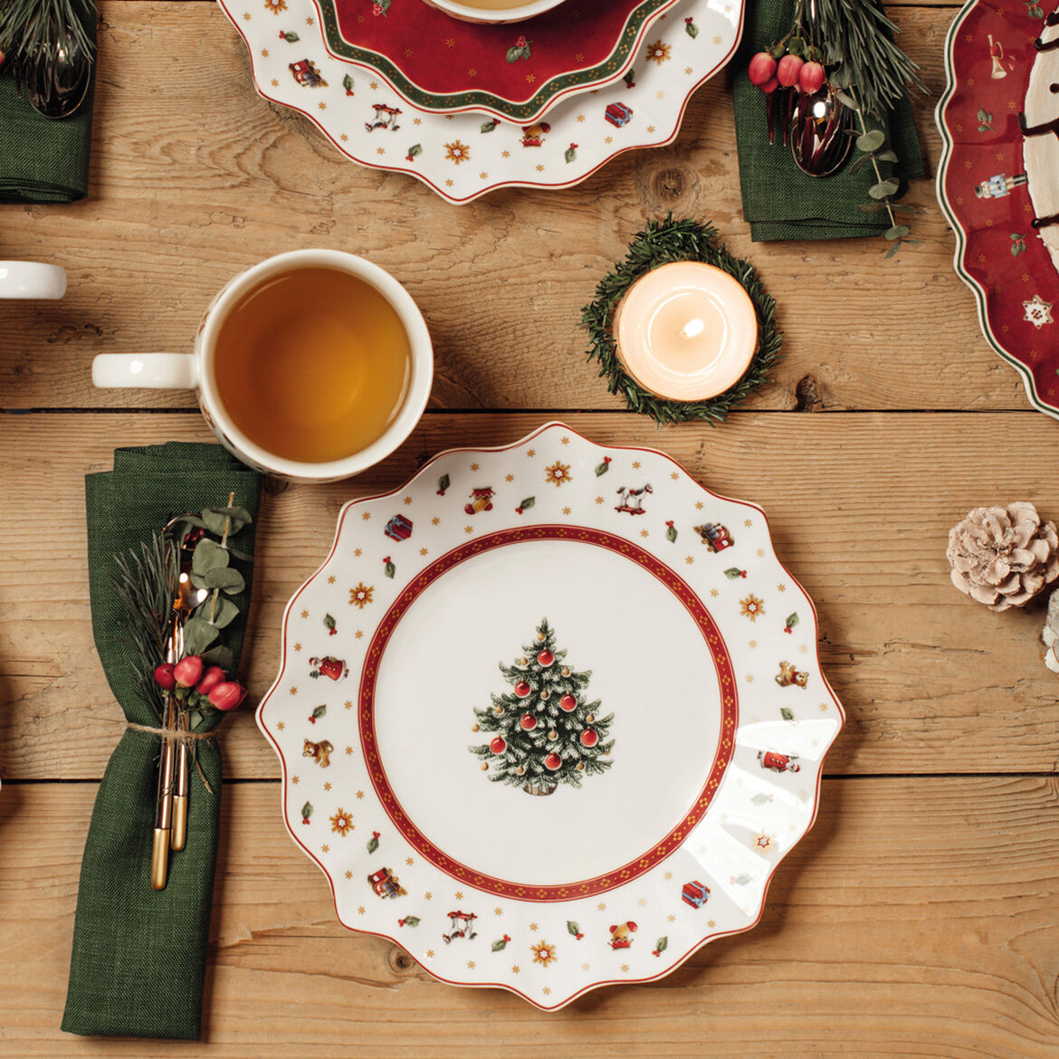 VILLEROY & BOCH Toy's Delight Piatto Colazione Bianco 24cm Set 6 Pezzi Tavola Natale