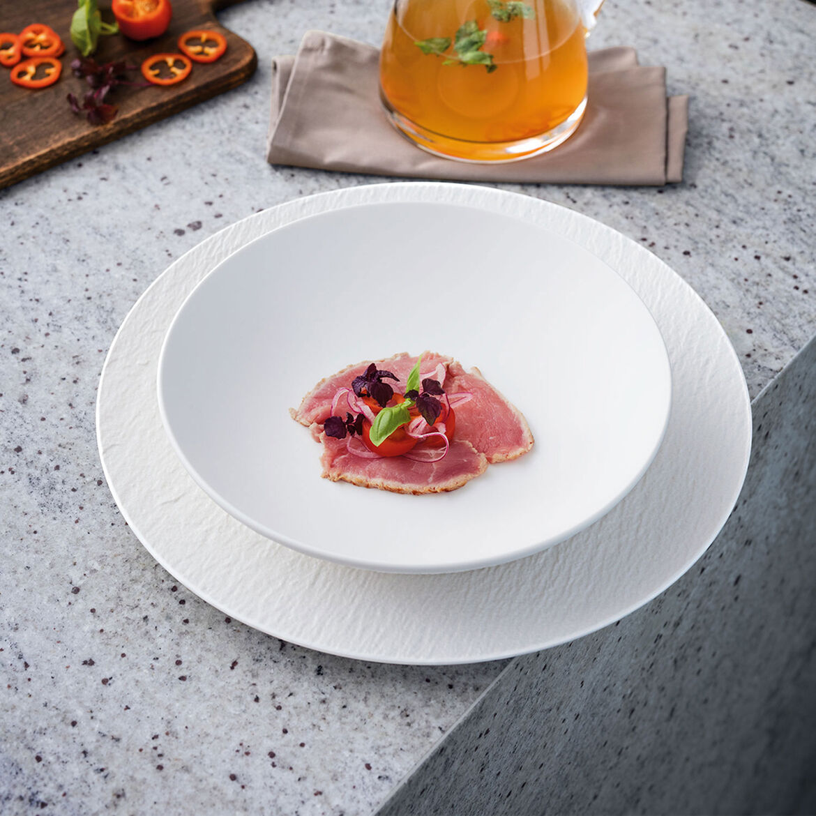 VILLEROY & BOCH Manufacture Rock Bianco Set 6 Pezzi Piatto Fondo Ciotola