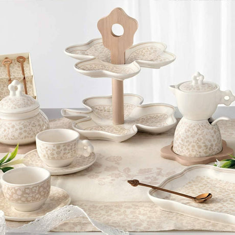 BRANDANI Campo ai Fiori Zuccherina Caffettiera 12,5cm Porcellana Bamboo