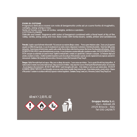 MUHA' Flower 60ml Profumatore D'Ambiente Diffusore Fiori di Cotone