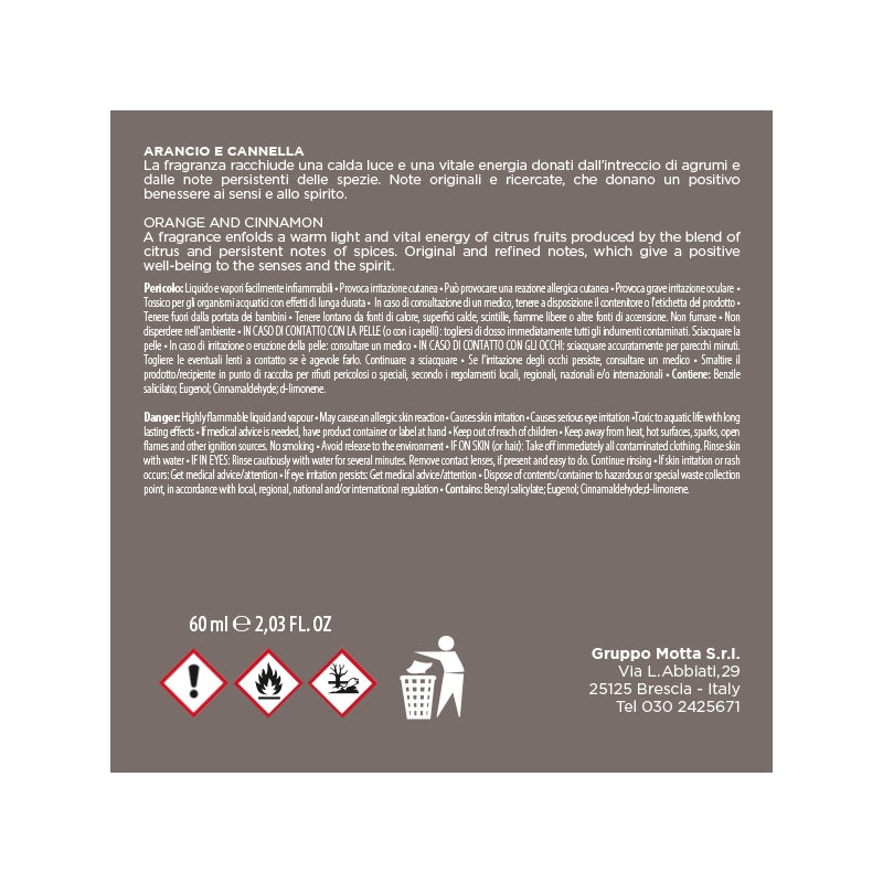 MUHA' Flower 60ml Profumatore D'Ambiente Diffusore Arancio e Cannella