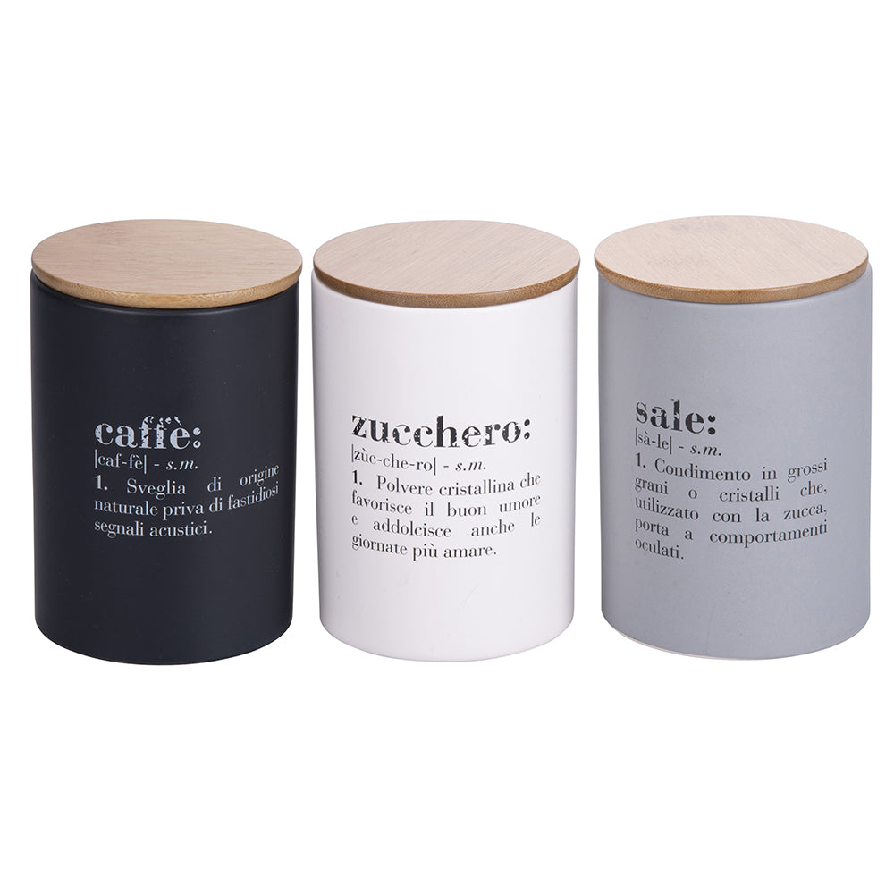 VILLA D'ESTE HOME TIVOLI Victionary Light Set 3 Barattoli 750ml Ceramica