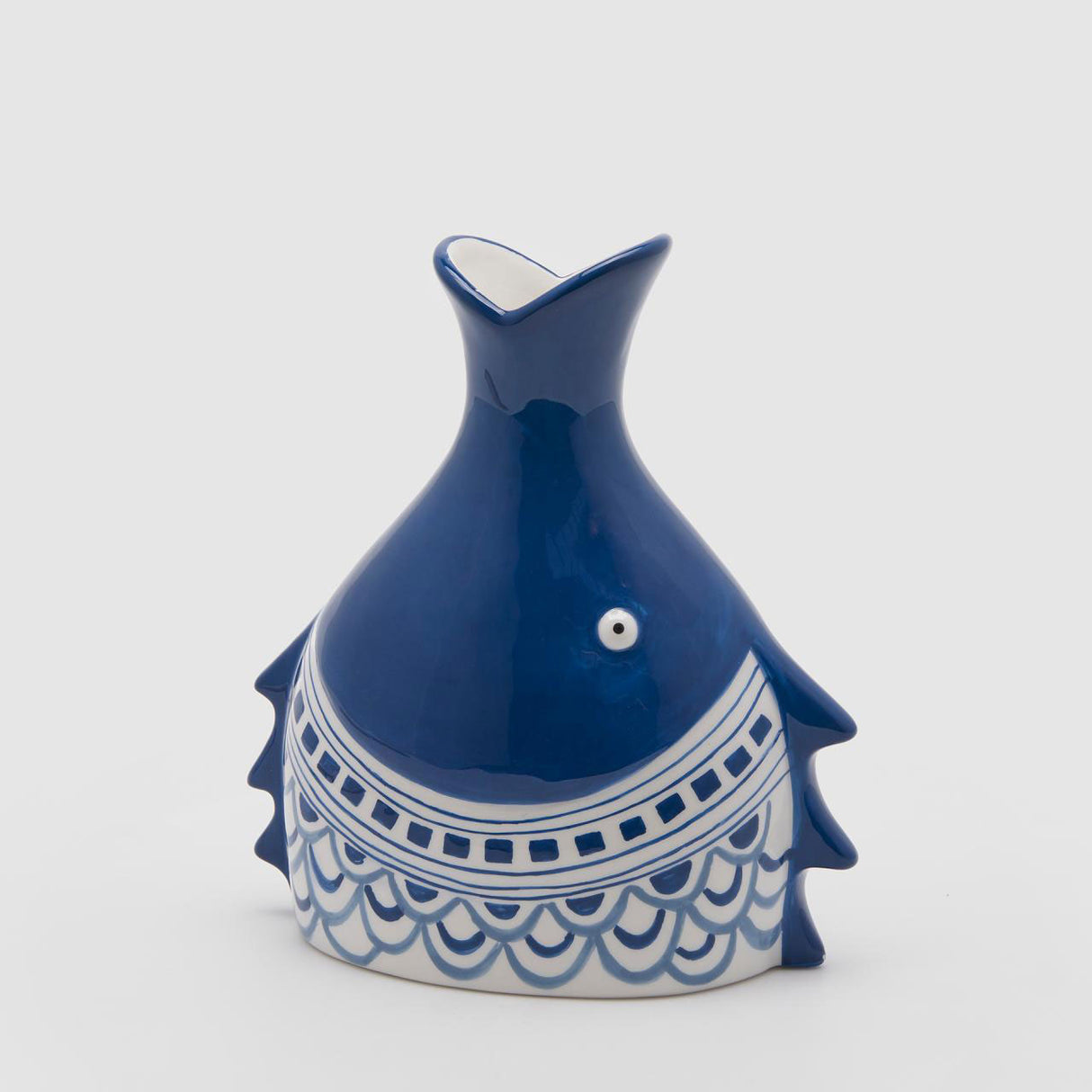 EDG Enzo De Gasperi Vaso Pesce Testa 24x20cm Blu Ceramica