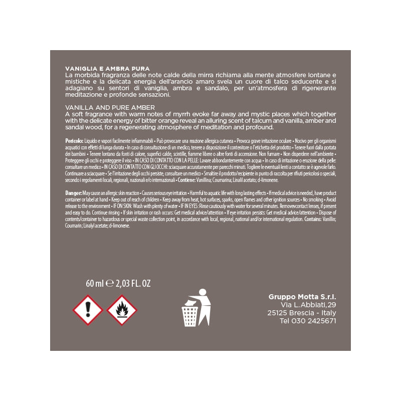 MUHA' Air Freshener Flower Diffuser 60ml Vanilla and Pure Amber