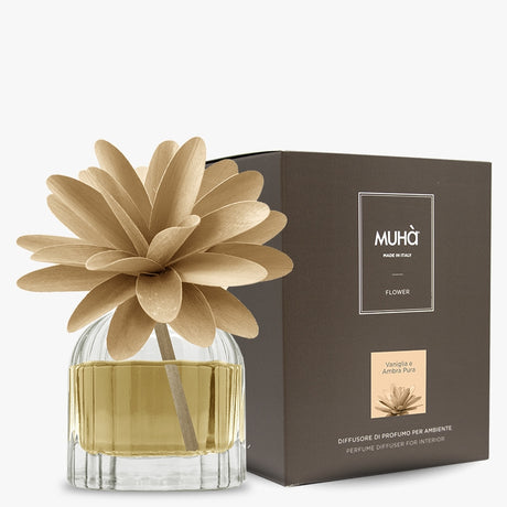 MUHA' Profumatore d'Ambiente Diffusore Flower 60ml Vaniglia e Ambra Pura