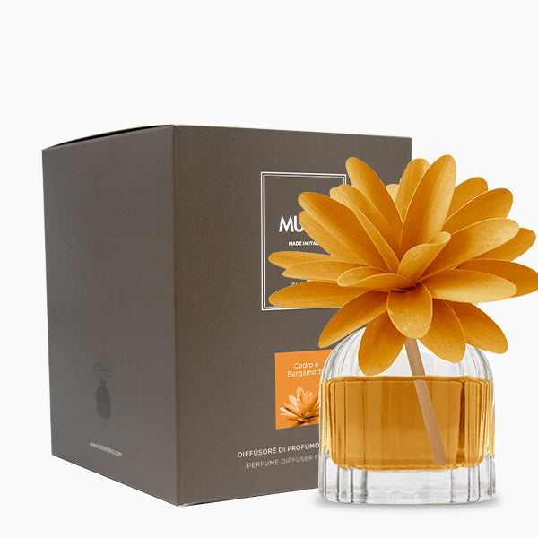 MUHA' Profumatore d'Ambiente Diffusore Flower 60ml Cedro e Bergamotto