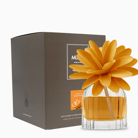 MUHA' Profumatore d'Ambiente Diffusore Flower 60ml Cedro e Bergamotto