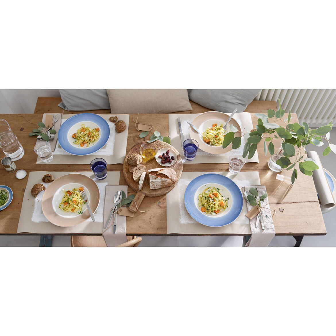 VILLEROY & BOCH Colourful Life Natural Cotton Set 6 Pezzi Piatto Pasta Fondo