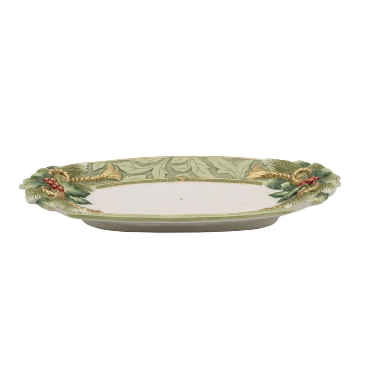 FITZ & FLOYD - Porcelain Centerpiece Tray 43 cm Oval Christmas Decoration 1022009