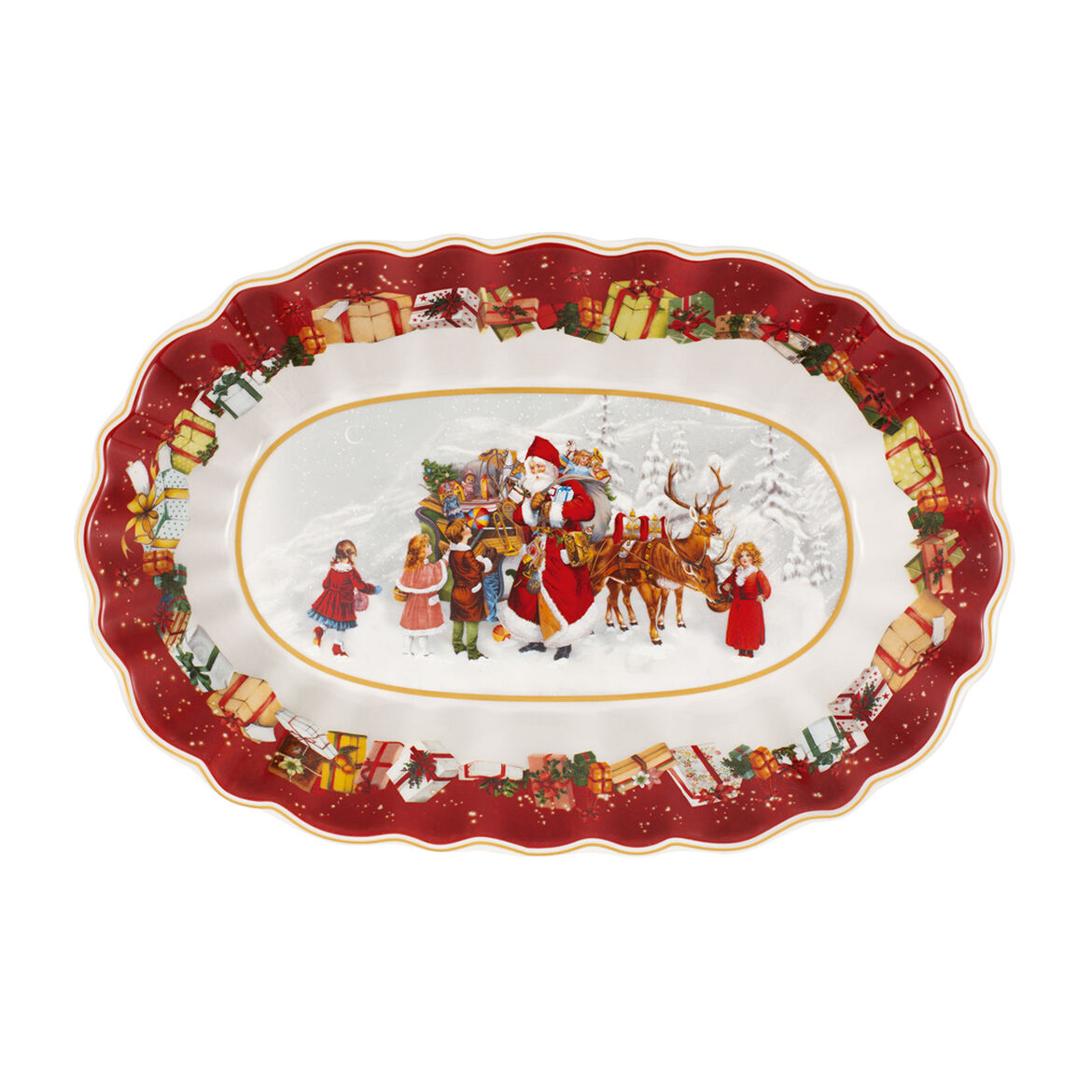VILLEROY & BOCH Toy's Fantasy Ciotola Ovale Babbo Natale 29cm Tavola Natalizia