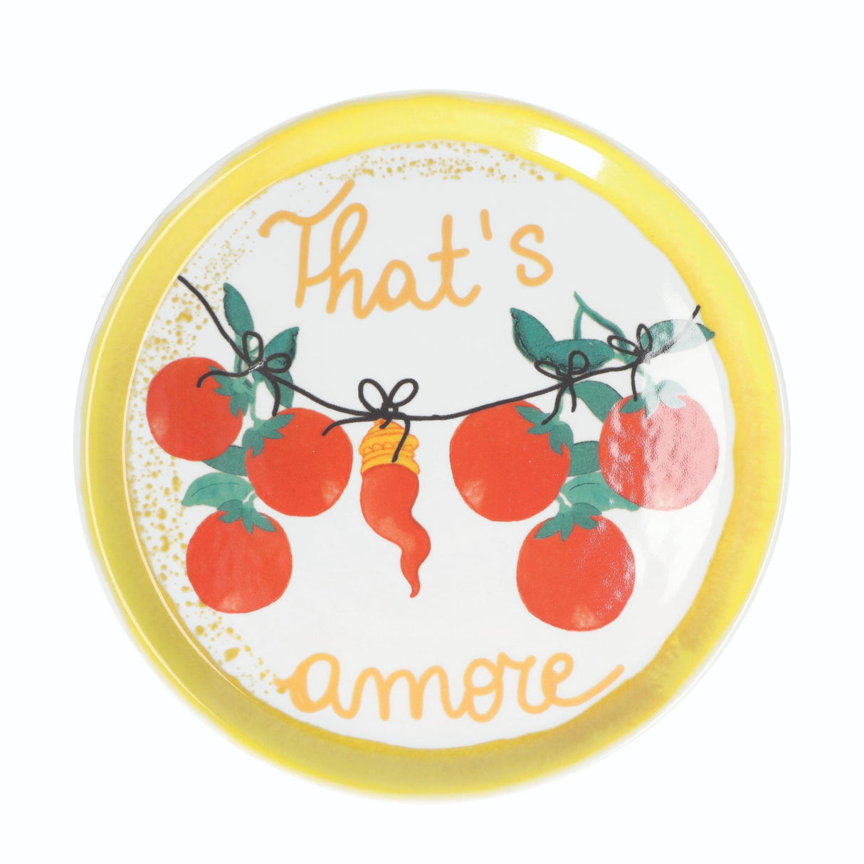 ROSE & TULIPANI Piatto Pizza That's Amore 31cm Giallo Porcellana