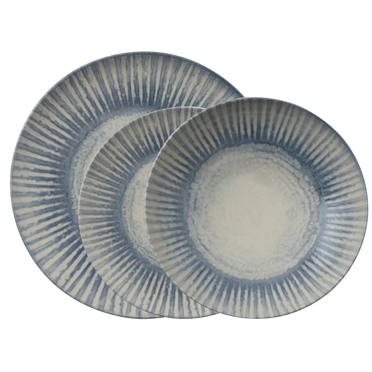 ARTHUR KRUPP - Set 12 Pezzi Servizio Piatti Tavola Sunlight Blue Stoneware