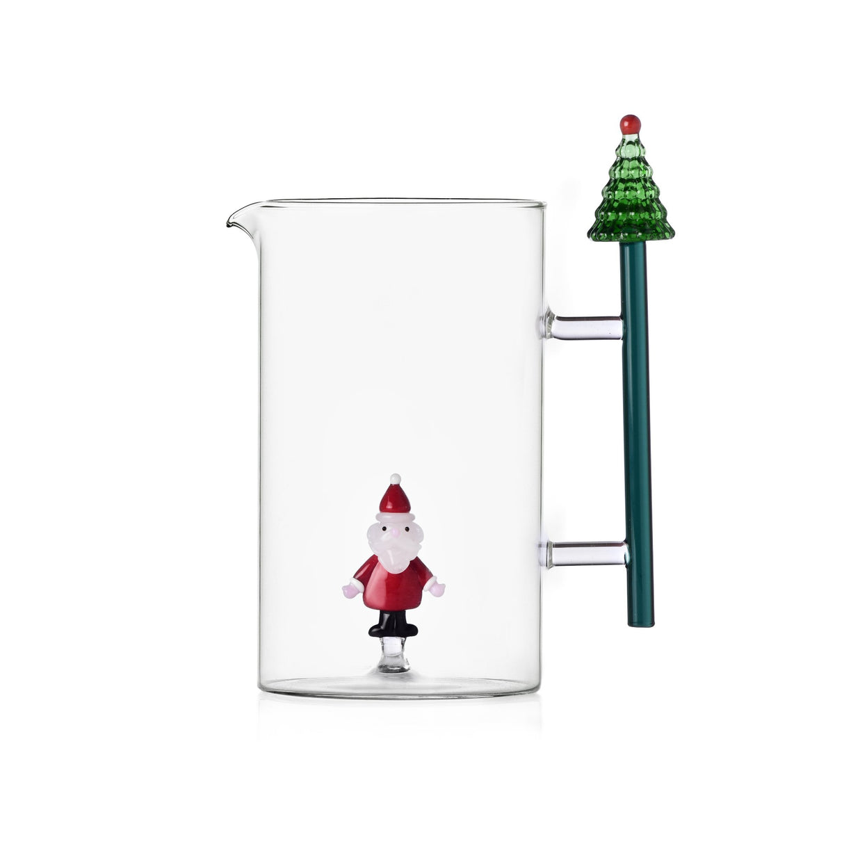 ICHENDORF Christmas Tales Brocca Manico Albero di Natale e Babbo Natale 1,5L Vetro Borosilicato