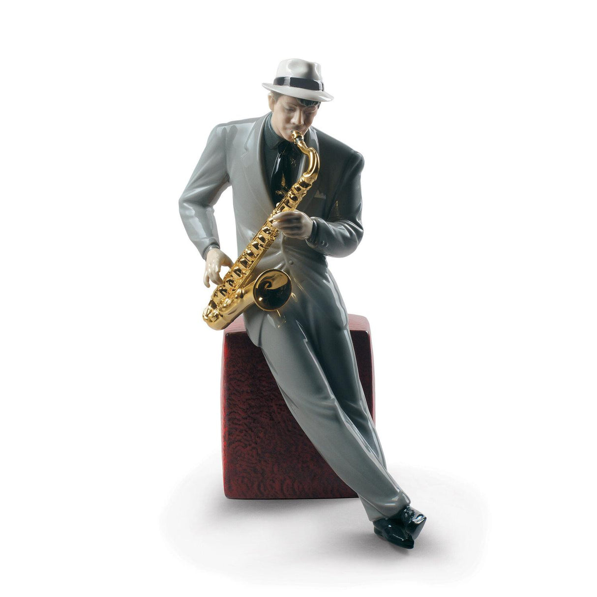 LLADRO' Figurina Sassofonista Jazz 29x23cm Porcellana