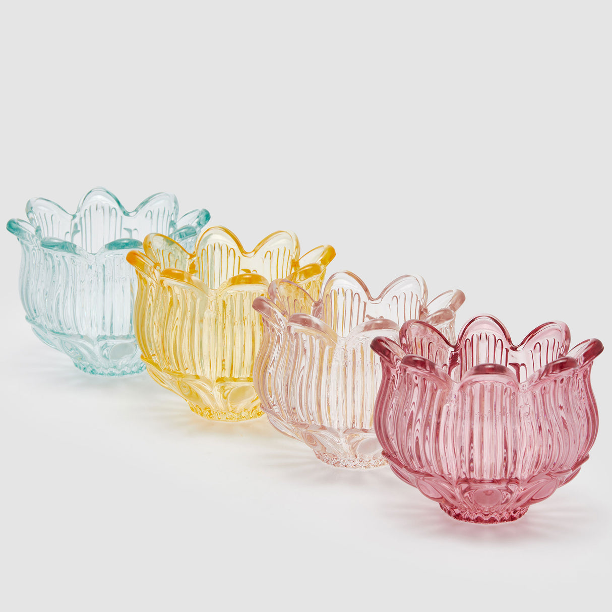 EDG Enzo De Gasperi Portacandela Tulipano Testa 10x12,5cm Giallo Vetro